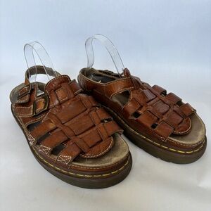 Dr. Martens Mens vintage 8092 Brown Leather chunky Y2K Fisherman Sandals size 13